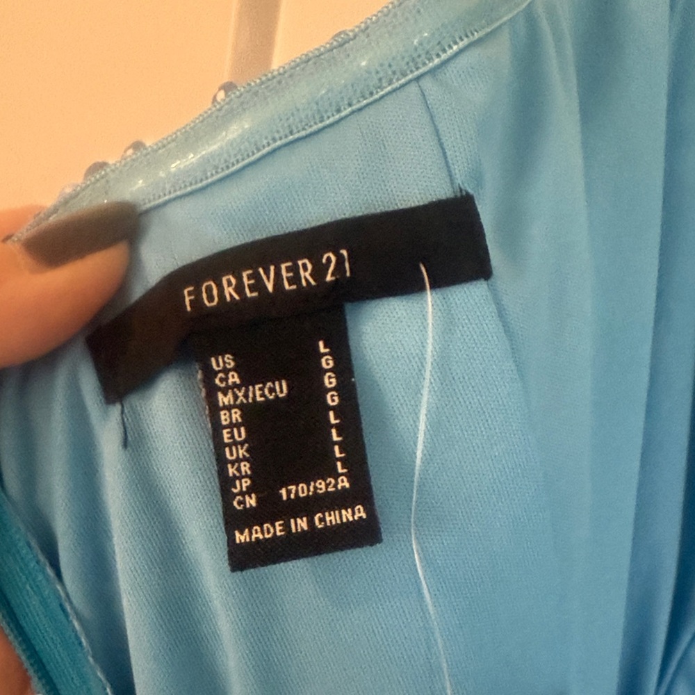 Forever 21 Blue Sequin Strapless Dress - Picture 7 of 9